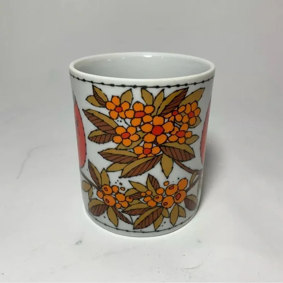 Vintage Howard Holt Japan Ceramic Mug with Orange Bird Design 70’ style MCM - Picture 2 of 6